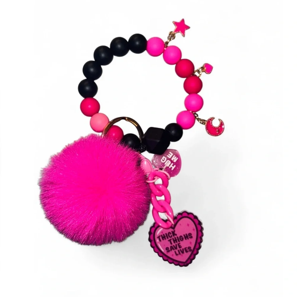 Thick Thighs Save Lifes Women’s Silicone Beaded Keychain